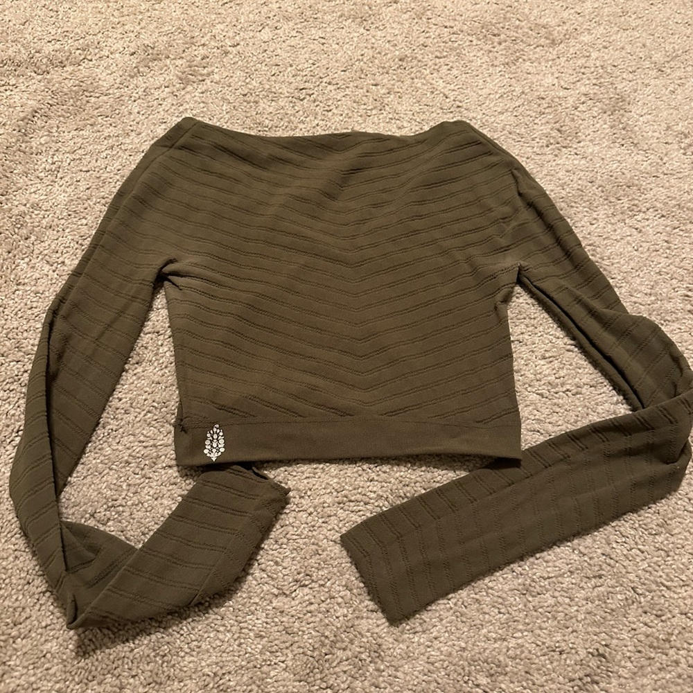 Free People Movement cropped mesh long sleeves